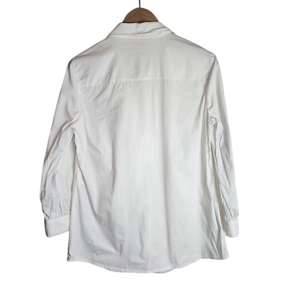 Tory Burch Button Down Blouse Women's 6 Ruffle Office Top‎ White - Picture 2 of 8